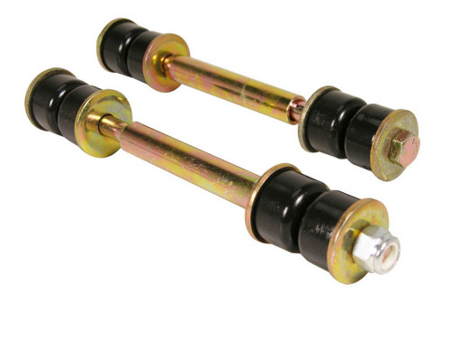 End Link - 5 in Installed Length - Polyurethane Bushings / Sleeves / Bolts / Nuts / Washers - Steel - Cadmium / Black - Universal - Pair End Link - 5 in Installed Length - Polyurethane Bushings / Sleeves / Bolts / Nuts / Washers - Steel - Cadmium / Black - Universal - Pair