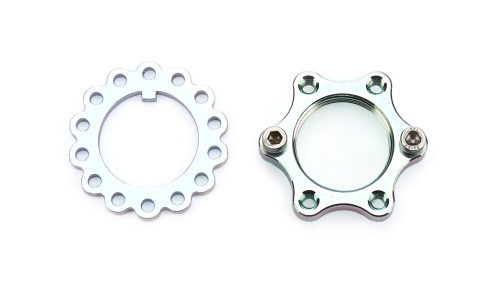 Spindle Nut - Keyed Washer / Screws Included - Steel - Natural - Sprint Car - Kit