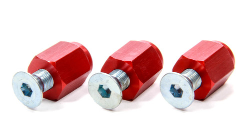 Brake Rotor Bolt - 1/2-20 in Thread - 1.000 in Long - Allen Head - Titanium - Red Anodized - Set of 3
