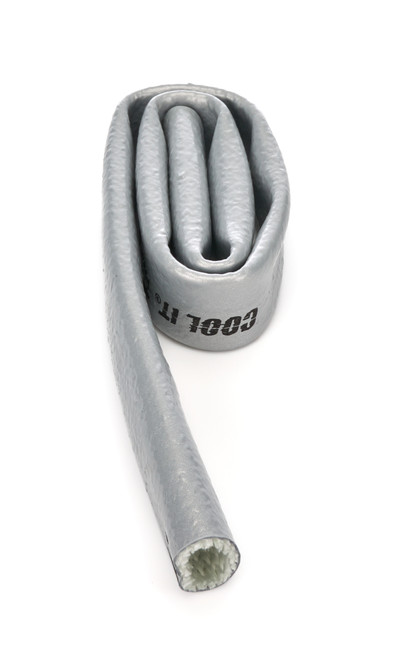 Hose and Wire Sleeve - Heat Sleeve - 1 in ID - 3 ft - Silicone / Fiberglass - Silver - Each Hose and Wire Sleeve - Heat Sleeve - 1 in ID - 3 ft - Silicone / Fiberglass - Silver - Each