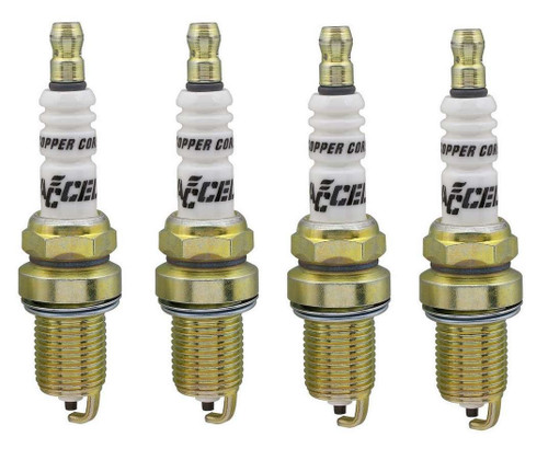 Spark Plug - 14 mm Thread - 0.750 in Reach - Gasket Seat - Resistor - Set of 4