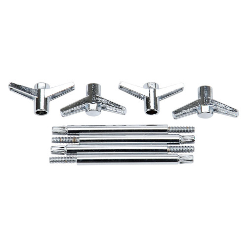 Valve Cover Fastener - Bolt - 1/4-20 in Thread - 4.250 in Long - Wing Head - Steel - Chrome - Set of 4