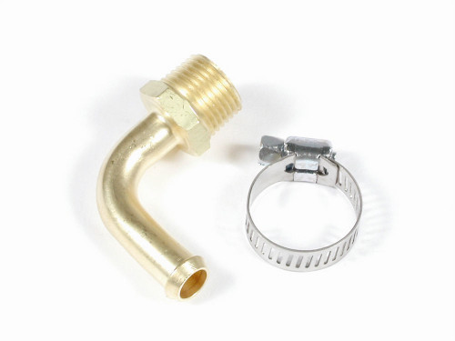 Fitting - Adapter - 90 Degree - 3/8 in NPT Male to 3/8 in Hose Barb - Brass - Natural - Each