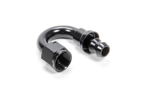 Fitting - Hose End - 180 Degree - 6 AN Hose Barb to 6 AN Female - Aluminum - Black Anodized - Each