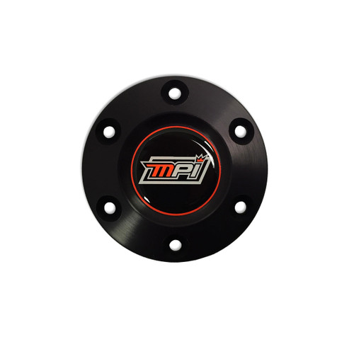 Steering Wheel Center Cap - Aluminum - Black Anodized - MPI 6-Bolt Steering Wheels - Each