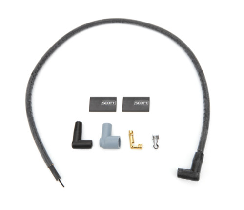 Coil Wire - 10 mm - Sleeved - 36 in Long - 90 Degree Boots - HEI / Socket Style - Black - Kit
