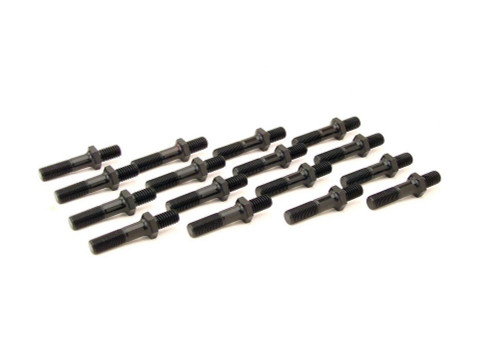 Rocker Arm Stud - Hi-Tech - 7/16-14 in Base Thread - 7/16-20 in Top Thread - 1.900 in Effective Stud Length - Steel - Black Oxide - Universal - Set of 16