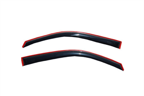 Side Window Visor - In-Channel Ventvisor - Stick-On - Front - Plastic - Dark Smoke - Extended or Standard Cab - Ford Fullsize Truck 2009-14 - Pair