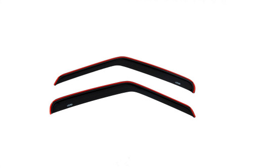 Side Window Visor - Original Ventvisor - Stick-On - Front - Plastic - Dark Smoke - Ford Fullsize Van 1992-2006 - Pair