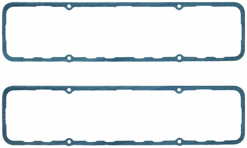 Valve Cover Gasket - 0.094 in Thick - Steel Core Silicone Rubber - 18 Degree / Brodix 12 Heads - Small Block Chevy - Pair