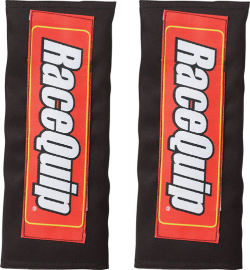 Harness Pad - Fire Retardant - RaceQuip Logo - Black - 2 and 3 in Harness - Pair