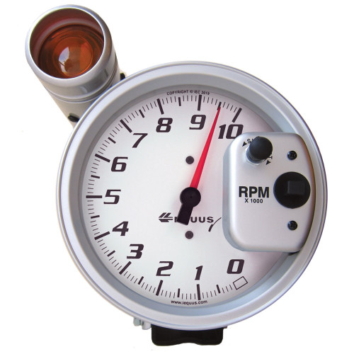 Tachometer - 5000 Series - 10000 RPM - Electric - Analog - 5 in Diameter - Pedestal Mount - Shift Light - White Face - Each