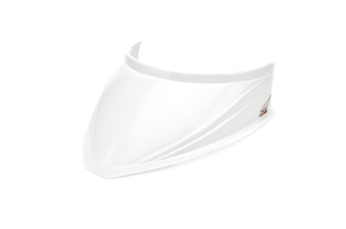 Hood Scoop - MD3 - 5 in Height - 18 in Wide - Curved Bottom - Plastic - White - Dirt Late Modified - Each