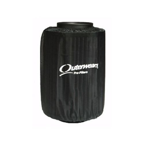 Air Filter Wrap - Pre Filter - Round - 5.125 in Diameter - 7.25 in Tall - Water Repellent - Outerwears Logo - Polyester - Black - Polaris RZR 800 - Each
