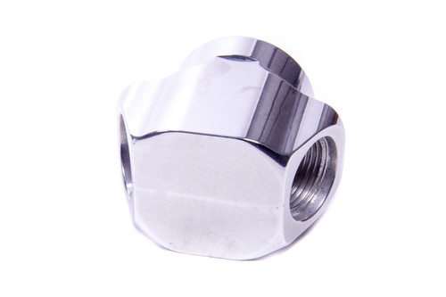 Fitting - Y Block - 20 AN Female O-Ring - Dual 12 AN Female O-Ring - Aluminum - Polished - Meziere Water Pump Inlet Adapter - Each
