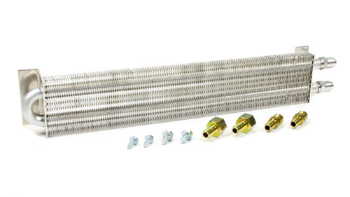 Fluid Cooler - Frame Rail Trans Cooler - 15 x 2.5 x 1.5 in - Tube Type - 6 AN Male Inlet / Outlet - Fittings / Hardware - Aluminum - Natural - Kit
