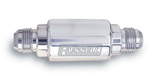 Fuel Filter - Competition Series - In-Line - 40 Micron - Stainless Element - 8 AN Male Inlet - 3/8 in NPT Male Outlet - Aluminum - Polished - Each