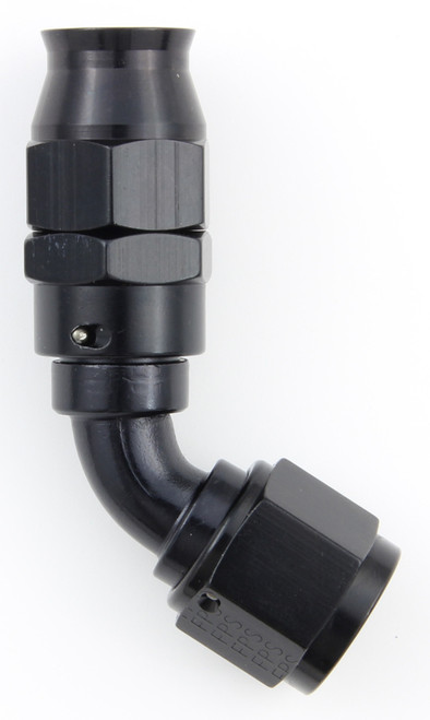 Fitting - Hose End - Real Street - PTFE Hose - 60 Degree - 8 AN Hose to 8 AN Female - Aluminum - Black Anodized - Each