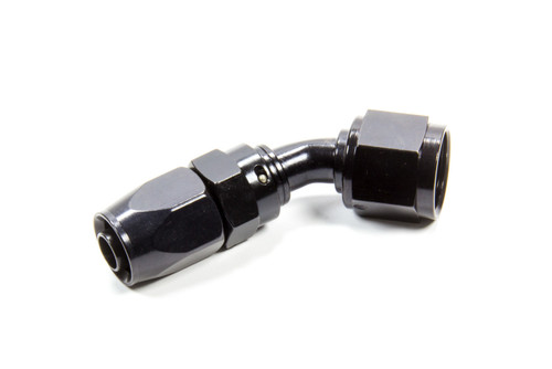Fitting - Hose End - 2000 Series Pro-Flow - 45 Degree - 8 AN Hose to 10 AN Female - Aluminum - Black Anodized - Each