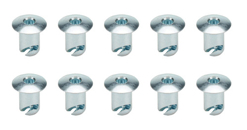 Quick Turn Fastener - Oval Head - Hex Drive - 7/16 x 0.500 in Body - Steel - Zinc Oxide - Set of 10