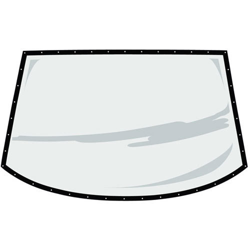 Window - Rear - 0.093 in Thick - Molded - Pre-Cut / Drilled - Blackout Border - Mar Resistant - Greenhouse Roof - Polycarbonate - Clear - ABC - Each