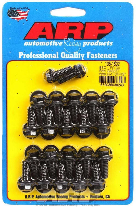 Oil Pan Bolt Kit - Hex Head - Chromoly - Black Oxide - 1-Piece Rubber Gasket - Big Block Chevy - Kit Oil Pan Bolt Kit - Hex Head - Chromoly - Black Oxide - 1-Piece Rubber Gasket - Big Block Chevy - Kit