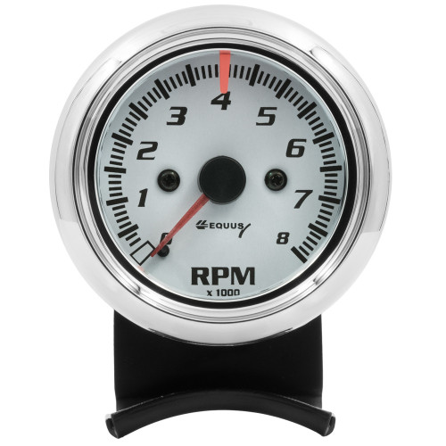 Tachometer - 5000 Series - 8000 RPM - Electric - Analog - 2-1/2 in Diameter - Dash Mount - White Face - Each Tachometer - 5000 Series - 8000 RPM - Electric - Analog - 2-1/2 in Diameter - Dash Mount - White Face - Each