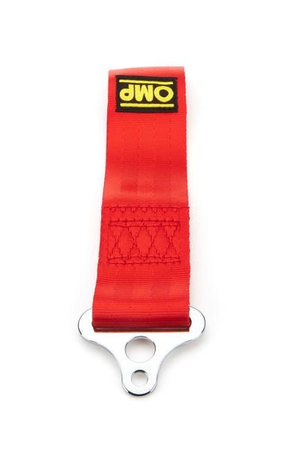 Tow Loop - Bolt-On - 8 and 14 mm Mounting Hole - 2 in Wide Strap - FIA Approved - Nylon - Red - Each