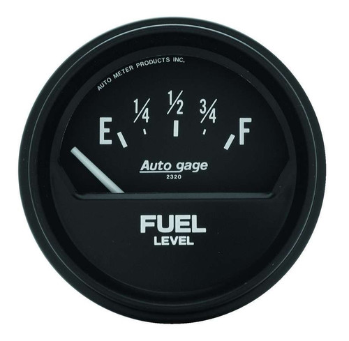 Fuel Level Gauge - Auto Gage - 73-10 ohm - Electric - Analog - Short Sweep - 2-5/8 in Diameter - Black Face - Each