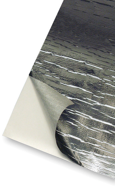 Heat Barrier - Reflect-A-Cool - 36 x 48 in Sheet - Self Adhesive Backing - Aluminized Fiberglass Cloth - Silver - Each