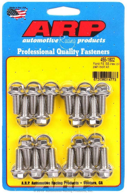 Oil Pan Bolt Kit - Hex Head - Stainless - Polished - Ford FE-Series - Set of 20 Oil Pan Bolt Kit - Hex Head - Stainless - Polished - Ford FE-Series - Set of 20