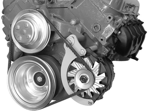 Alternator Bracket - Driver Side - Low Mount - Block / Water Pump Mount - Steel - Natural - Long Water Pump - GM Alternator - Big Block Chevy - Kit