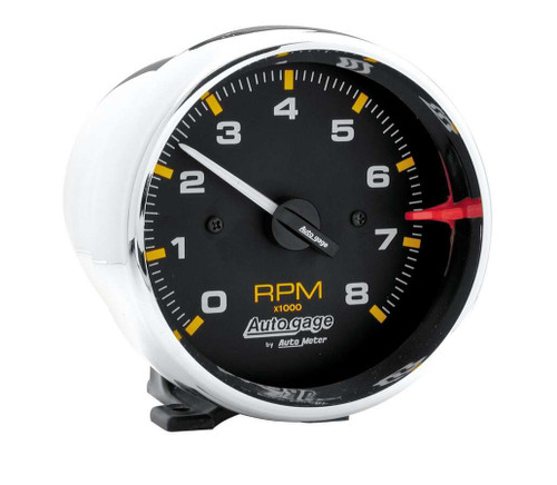 Tachometer - Auto Gage - 8000 RPM - Electric - Analog - 3-3/4 in Diameter - Pedestal Mount - Black Face - Each Tachometer - Auto Gage - 8000 RPM - Electric - Analog - 3-3/4 in Diameter - Pedestal Mount - Black Face - Each