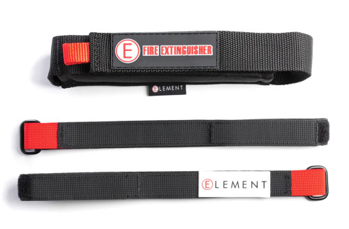 Fire Extinguisher Mount - Tactical - Sleeve / Straps - Hook and Loop - Nylon - Black - Element E50 / E100 Extinguishers - Kit