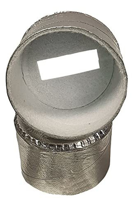 Sensor Heat Shield - 62 mm ID - 63.2 mm OD - 2 in Long - Aluminized Fiberglass Cloth - Silver - Pair