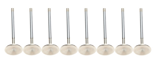 Exhaust Valve - 1.570 in Head - 8 mm Valve Stem - 5.030 in Long - Stainless - Small Block Ford - Set of 8