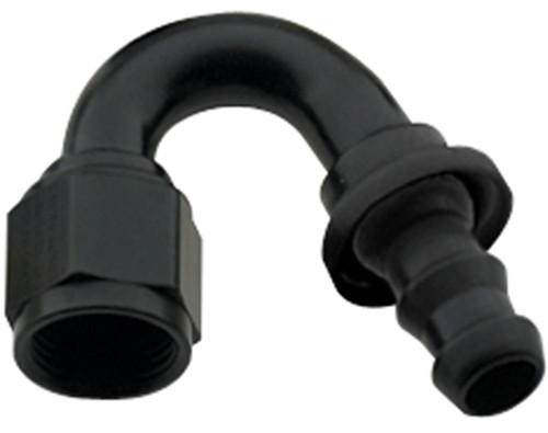 Fitting - Hose End - 8000 Series Push-Lite - 150 Degree - 12 AN Hose Barb to 12 AN Female - Aluminum - Black Anodized - Each Fitting - Hose End - 8000 Series Push-Lite - 150 Degree - 12 AN Hose Barb to 12 AN Female - Aluminum - Black Anodized - Each