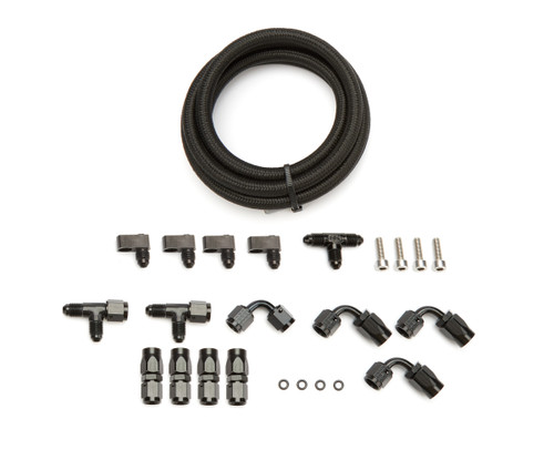Steam Vent Kit - Fitting / Hardware / Hose - 4 Corner - Black - GM LS-Series - Kit