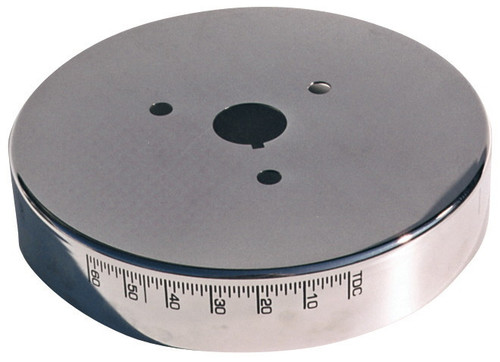 Harmonic Balancer Cover - Timing Marks - Aluminum - Chrome - 6-3/4 in Balancers - Small Block Chevy - Each