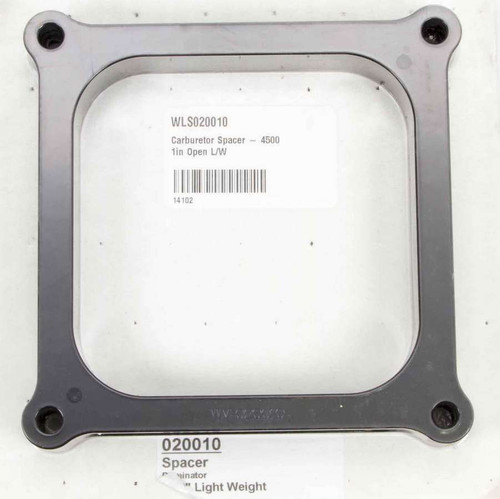 Carburetor Spacer - Lightweight - 1 in Thick - Open - Dominator Flange - Aluminum - Black Anodized - Each