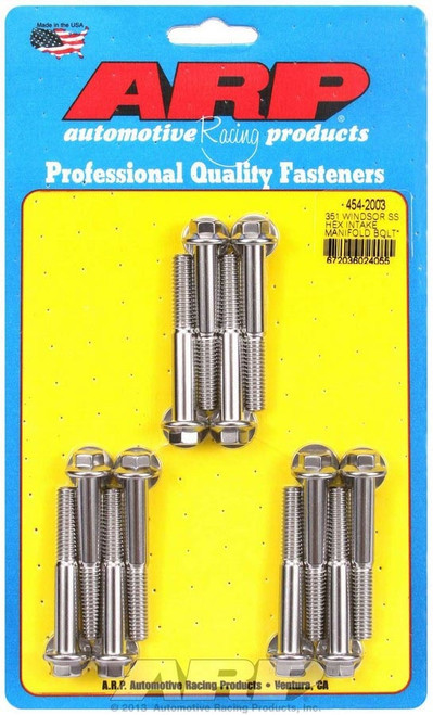 Intake Manifold Bolt Kit - Hex Head - Stainless - Polished - Small Block Ford - Kit