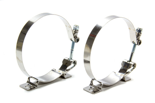 Accumulator Bracket - Heavy Duty - T-Bolt Clamp - 4-3/4 in Diameter Accumulator - Stainless - Universal - Pair Accumulator Bracket - Heavy Duty - T-Bolt Clamp - 4-3/4 in Diameter Accumulator - Stainless - Universal - Pair