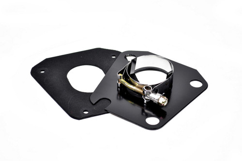 Steering Column Bracket - 2-1/4 in Diameter Tube - Floor Mounting Plate - Steel - Black Paint - Kit