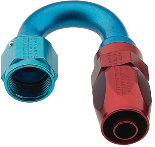 Fitting - Hose End - 2000 Series Pro-Flow - 180 Degree - 12 AN Hose to 12 AN Female - Swivel - Aluminum - Blue / Red Anodized - Each