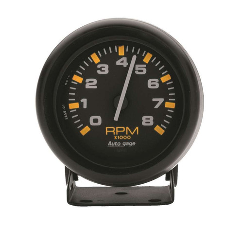 Tachometer - Auto Gage - 8000 RPM - Electric - Analog - 2-3/4 in Diameter - Pedestal Mount - Black Face - Each