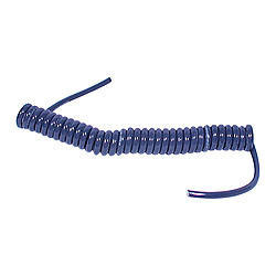 Spiral Cable - Heavy Duty - 14 Gauge Wire - Stretches to 10 ft - Blue - Universal - Each
