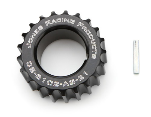 Crankshaft Pulley - HTD - 21 Tooth - 0.83 in Wide - 1-1/8 in Mandrel - 1/8 in Keyway - Aluminum - Black Anodized - Universal - Each