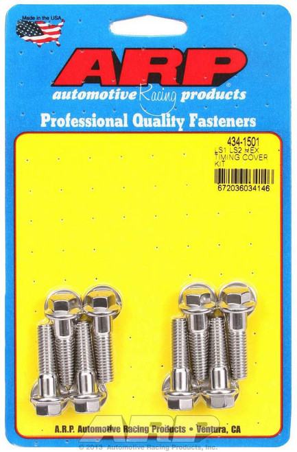 Timing Cover Bolt Kit - Hex Head - Stainless - Polished - GM LS-Series - Set of 8 Timing Cover Bolt Kit - Hex Head - Stainless - Polished - GM LS-Series - Set of 8