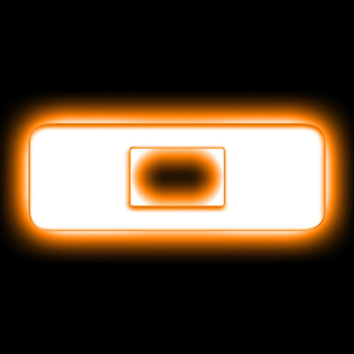 Illuminated Letter Badge - LED - Letter O - Stick-On - Amber Light - White - Each