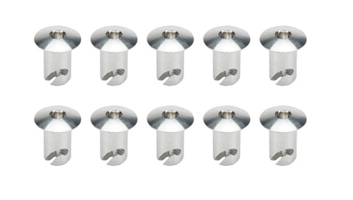 Quick Turn Fastener - Oval Head - Hex Drive - 7/16 x 0.500 in Body - Aluminum - Natural - Set of 10